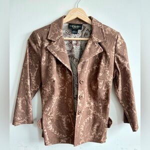 Vintage Tailor B. Moss | Elegant Paisley Blazer | Brown
